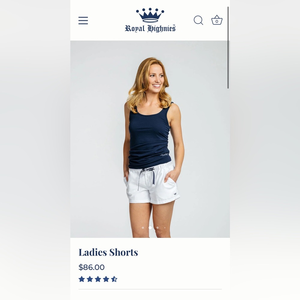 NWT Royal Highnies Ladies Short - white - size small - NWT